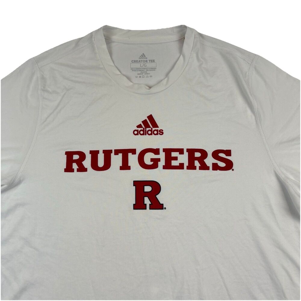 Rutgers Scarlet Knights Adidas T Shirt Mens L White Creator Tee Short Sleeve